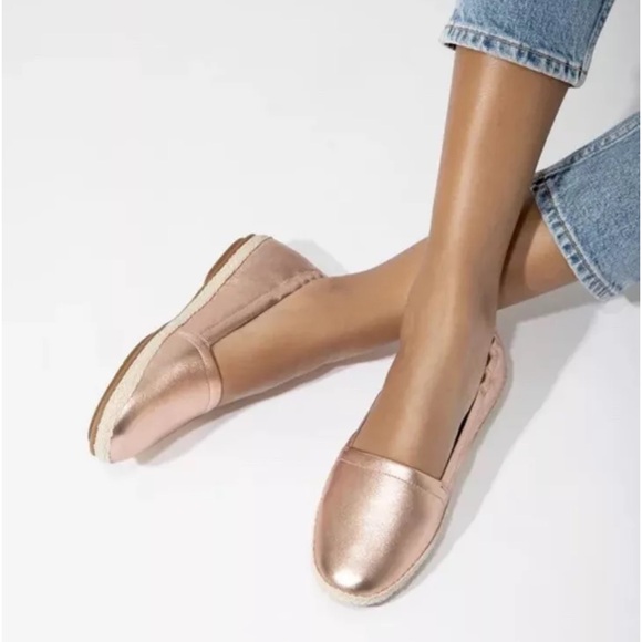 FitFlop Womens Siren Espadrilles Rose Gold Metallic W/Dynamicush Sz 6 Superb! - Picture 1 of 14